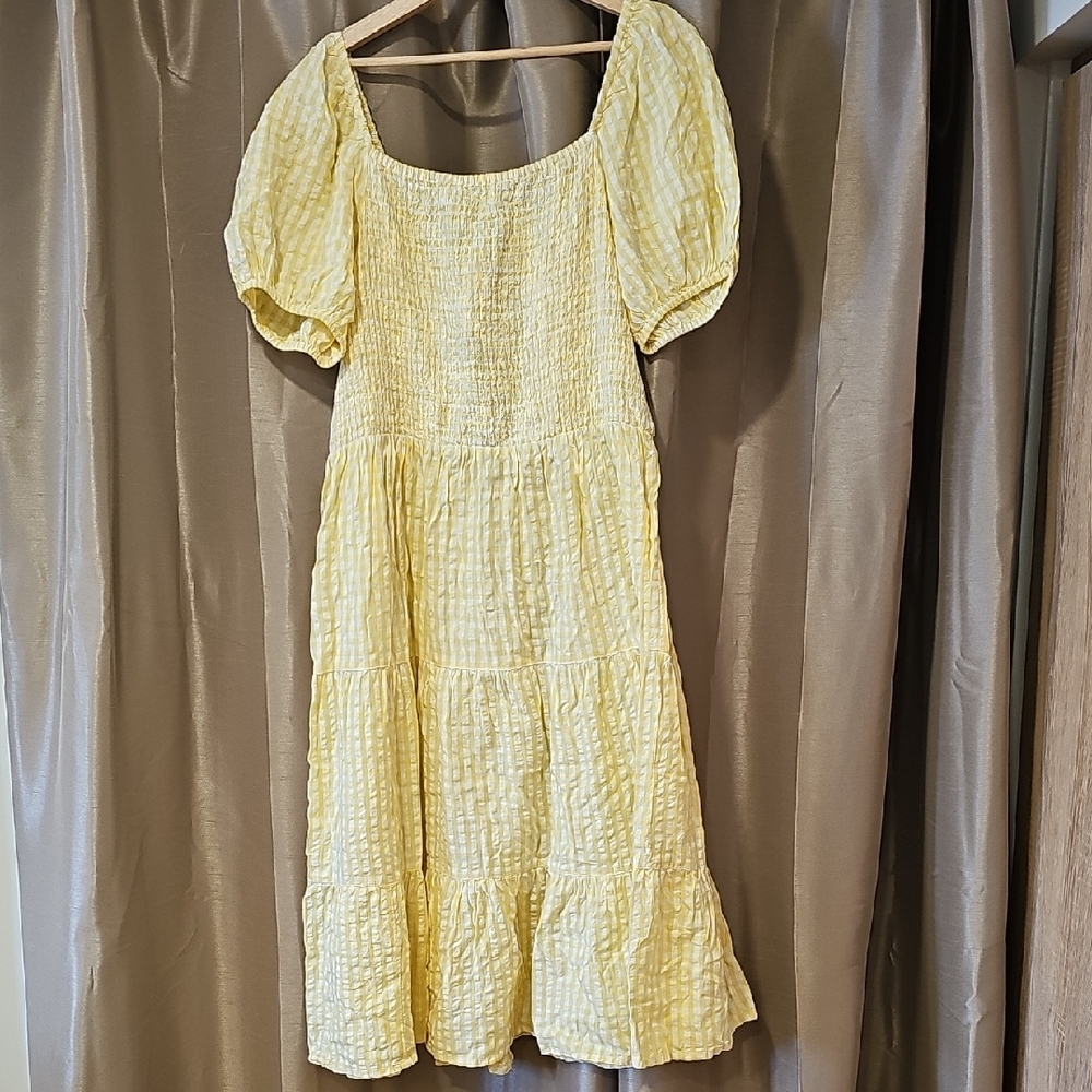 And Now This- Yellow Puff Sleeve Dress